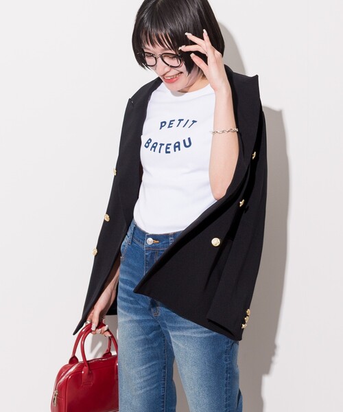 tシャツ Petit ロゴTEE レディース Eco Triangle Logo Tee ロゴTシャツ レディース | GUESS(ゲス