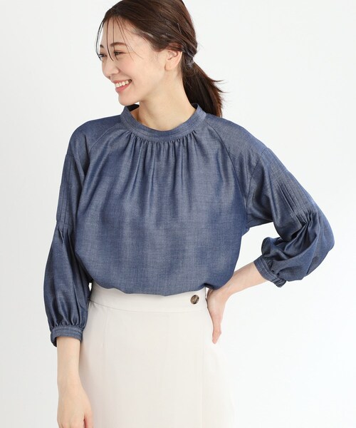ブラウス シャツ 「夏SALE／接触冷感／洗える」オフボディシャツブラウス レディース