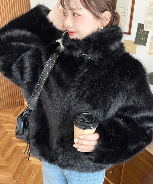 moment+ ブルゾン アウター 2WAYアレンジカラーファーブルゾン