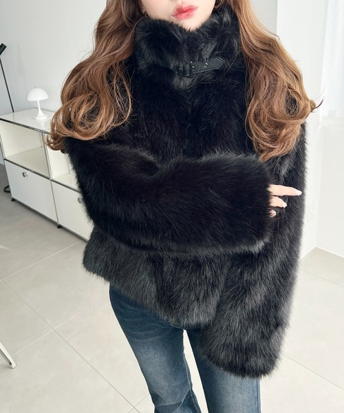 moment+ ブルゾン アウター 2WAYアレンジカラーファーブルゾン