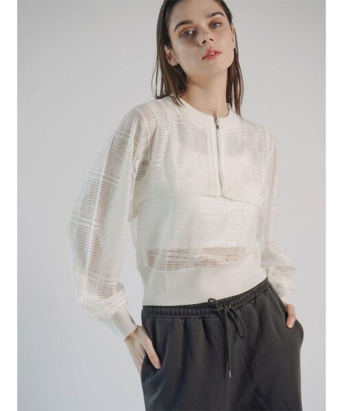 SHEER CHECK SHORT BOLERO レディース