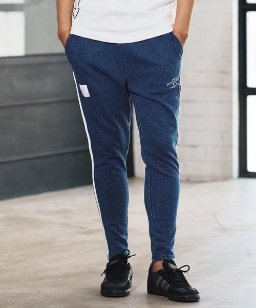 スウェットパンツ ジャージ mp13505-denim jersey pants ニットデニムパンツ メンズ