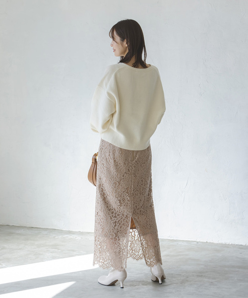 NOBLE（ノーブル） Vネックニット FREE ホワイト系その他 レディース