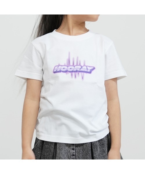 tシャツ パープルHoorayロゴ キッズ Tシャツ キッズ 子供服 女の子 | ブランド登録なし | 01