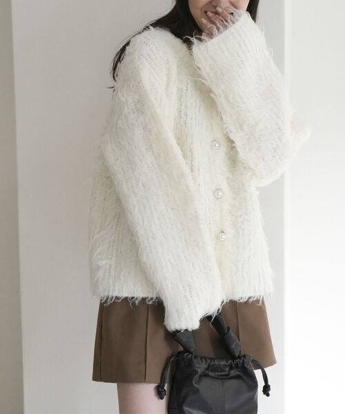 「fredy emue」 ニットカーディガン 38 グレー レディース_画像6