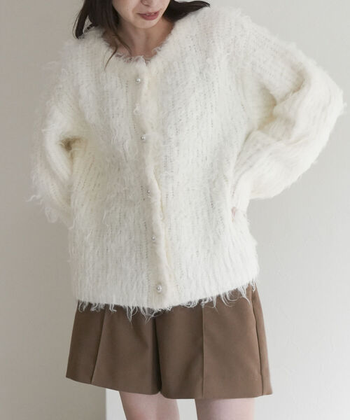 「fredy emue」 ニットカーディガン 38 グレー レディース_画像7