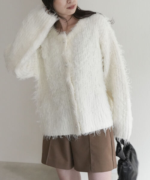 「fredy emue」 ニットカーディガン 38 グレー レディース_画像9