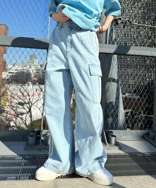 [PBLIM] Denim брюки MEDIUM оттенок черного прочее женский 