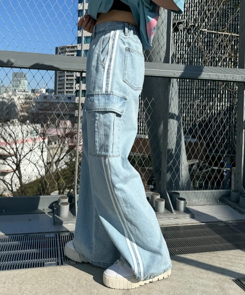 [PBLIM] Denim брюки MEDIUM оттенок черного прочее женский 