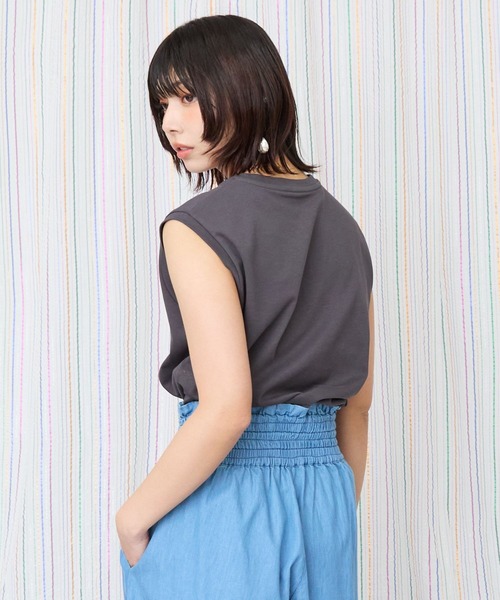 tシャツ 「JETSET SOLO PLUS」JESETロゴシルケットノースリTシャツ レディース JETSET SOLO PLUS tシャツ 「JETSET PLUS」JESETロゴシルケット