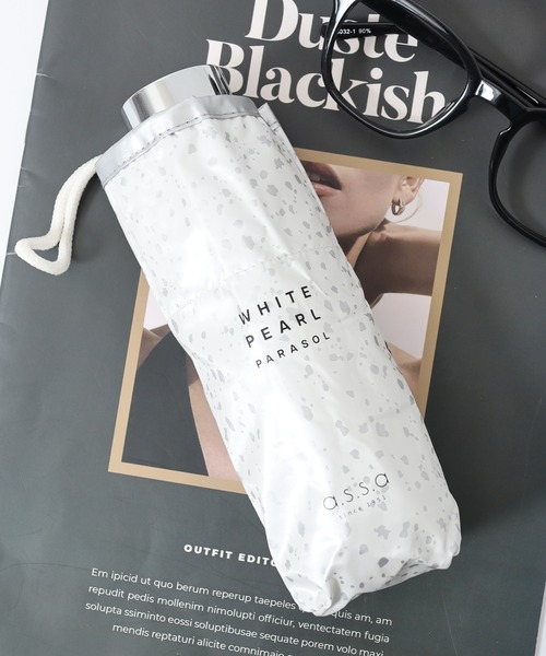 assa 日傘 折りたたみ傘 折り畳み 晴雨兼用 assa WHITE PEARL