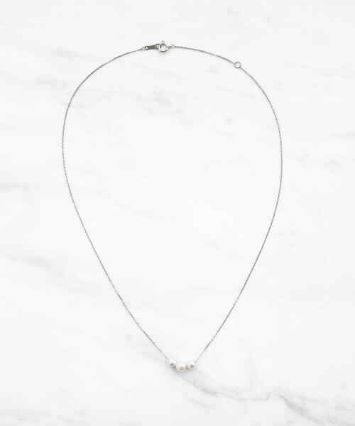 ネックレス PRECIOUS FRILL PEARL NECKLACE プラチナ アコヤパール ネックレス レディースの画像