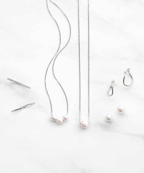 ネックレス PRECIOUS FRILL PEARL NECKLACE プラチナ アコヤパール ネックレス レディースの画像