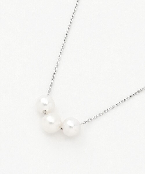 ネックレス PRECIOUS FRILL PEARL NECKLACE プラチナ アコヤパール ネックレス レディースの画像