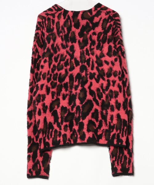 glamb（グラム） レオパードニットカーディガン 2 レッド メンズ