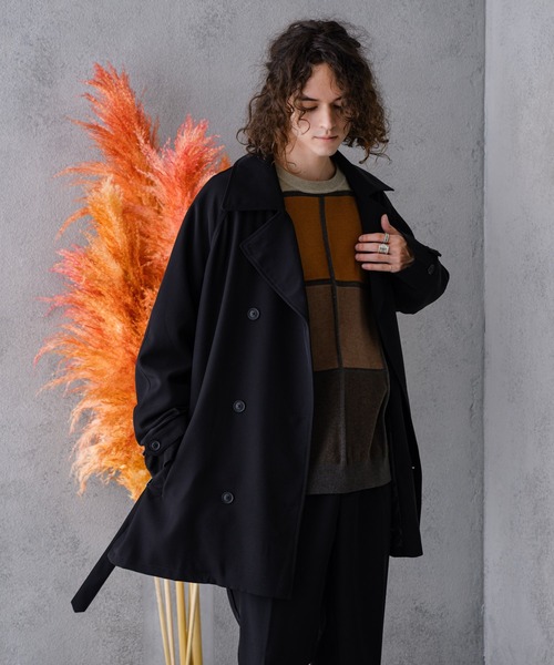 60%OFF 新品 ショート丈 Pコート M ブラック CASPER JOHN Casper John（キャスパージョン） コート MEDIUM ブラック メンズ