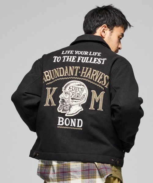 黒の刺繍ジャケット サイズ50 KRIFF MAYER（クリフメイヤー） ブルゾン アウター スーベニア刺繍カー