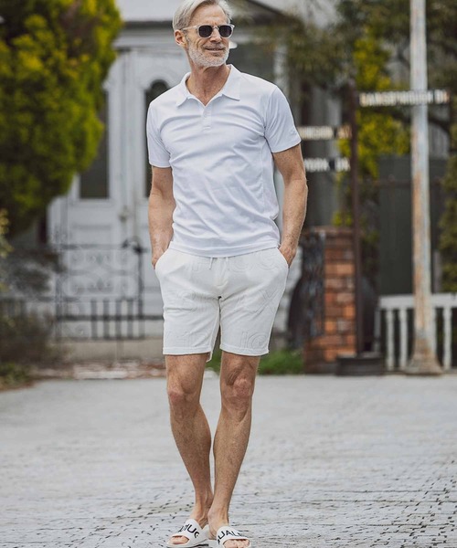 1PIU1UGUALE3 メンズポロシャツ XL ホワイト 1PIU1UGUALE3 GOLF - 【MID SUMMER COLLECTION】 SS POLO STRIPE