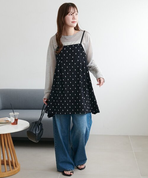 Discoat（ディスコート） チュニック ドットジャガードキャミ