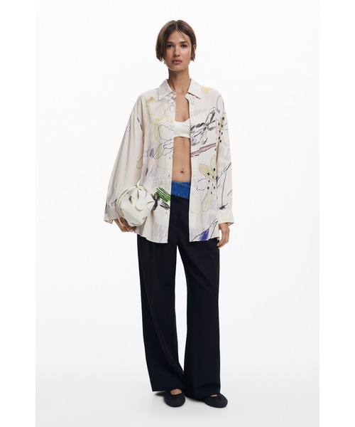 Desigual アートコラージュオーバーサイズシャツ Desigual｜アートコラージュオーバーサイズシャツ | Rakuten