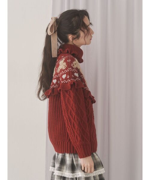 merry jenny（メリージェニー） ニット セーター bear yoke knit tops