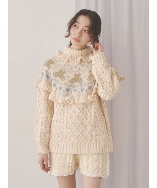 ニット セーター BROKEN BEAR ニット レディース メンズ Shoowtime セーター ニット ルーズシルエットクルーネックハート
