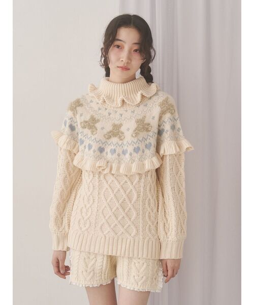 merry jenny ニット セーター bear yoke knit tops レディース