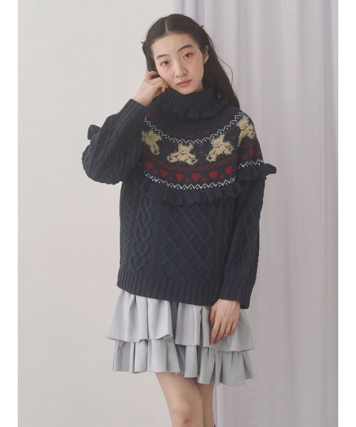 merry jenny ニット セーター bear yoke knit tops レディース