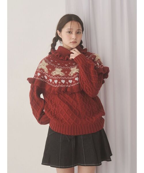 merry jenny - ケーブルteddyニット UNISEX ショルダージップシャギーニット – BUNNY APARTMENT