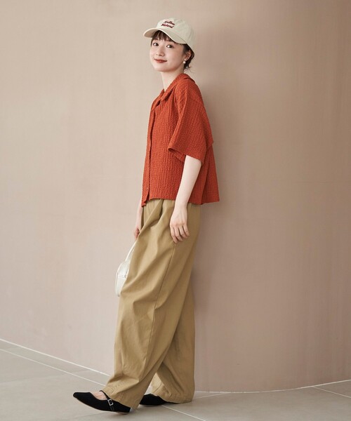 B6157■美品■CINOH ハーフスリーブケープ ブラウス シャツ 36 coen ブラウス シャツ 「新色登場・追加」3Dフラワー刺繍 ハーフ