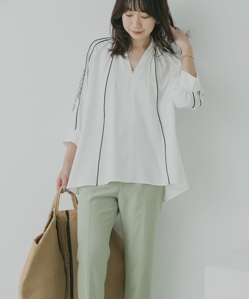 「KBF+」 7分袖ブラウス ONE ベージュ レディース_画像7