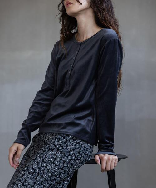 URBAN RESEARCH Sonny Label tシャツ 「UR TECH」ベロアヘンリーネック