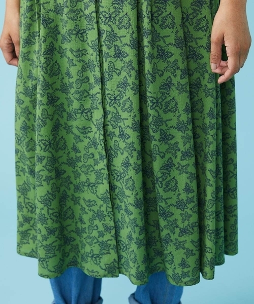 「Jocomomola」 半袖ワンピース 42 グリーン レディース_画像7