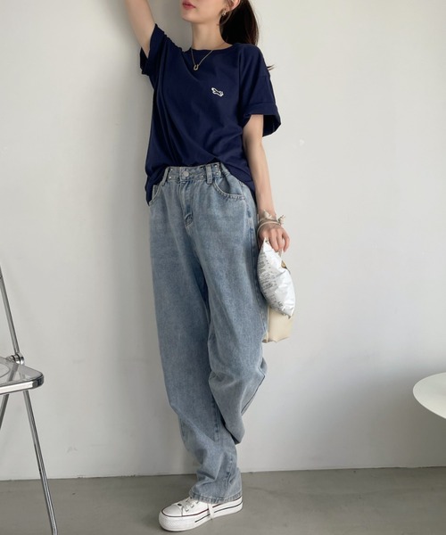 [PENNEYS] короткий рукав футболка X-LARGE бежевый женский 