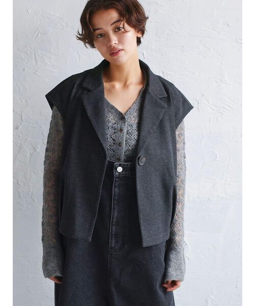 FIKA.（フィーカ） コート アウター Wool-like tailored vest 