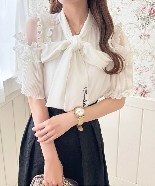 「apres jour」 半袖ブラウス X-LARGE ネイビー レディース_画像5