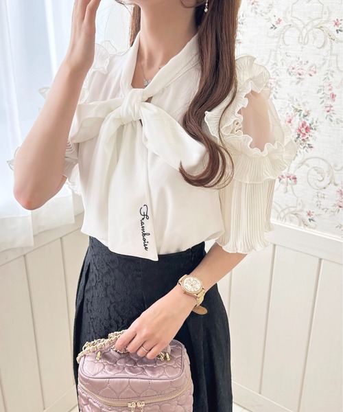 「apres jour」 半袖ブラウス X-LARGE ネイビー レディース_画像7