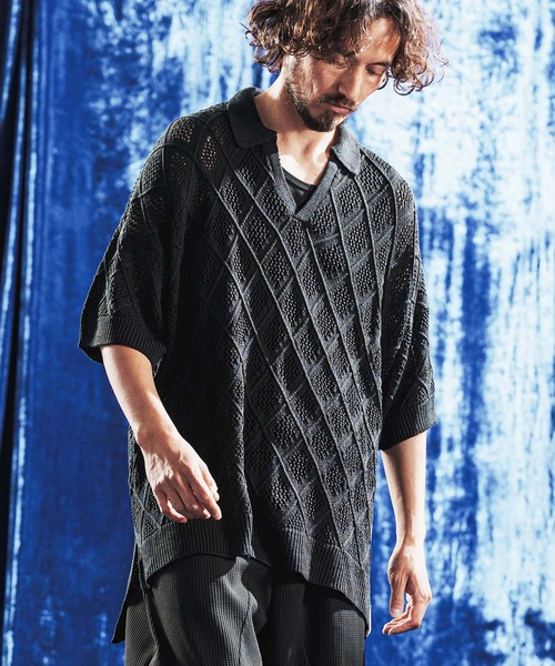 ANGENEHM（アンゲネーム） ポロシャツ mhs2610-Diamond Jacquard Sheer