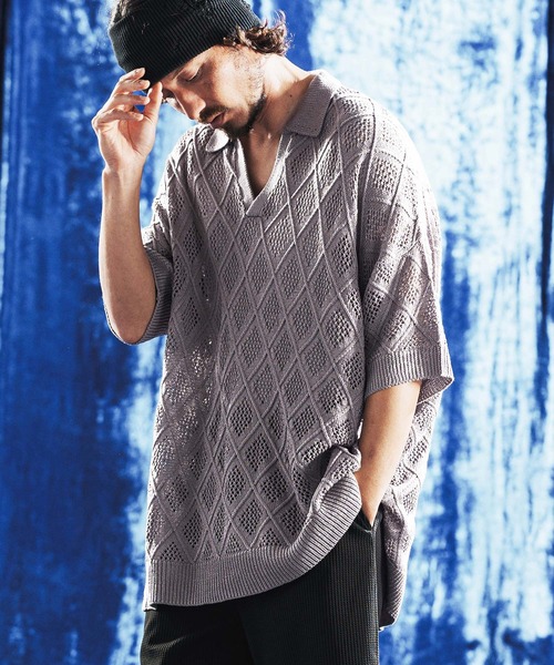 ANGENEHM（アンゲネーム） ポロシャツ mhs2610-Diamond Jacquard Sheer