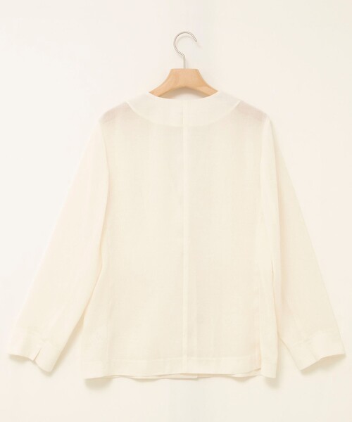 【新品未使用】NOLLEY'S ノーカラージャケット ホワイト ウォッシャブルノーカラージャケットジョーゼットダンボール（6-0037-3