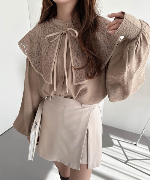 「andme」 「alma design」長袖ブラウス M オフホワイト レディース_画像3