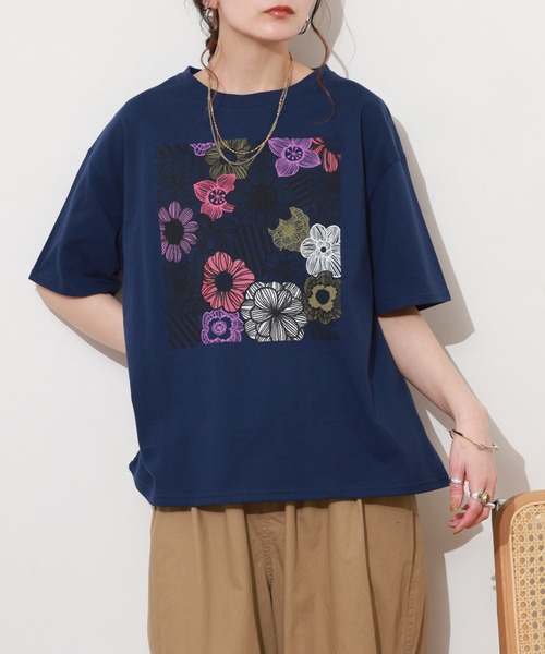 BARNDOOR（バーンドア） tシャツ 半袖 20/-天竺 お花プリント T 26SS