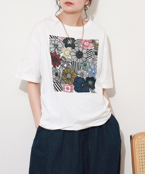 BARNDOOR（バーンドア） tシャツ 半袖 20/-天竺 お花プリント T 26SS