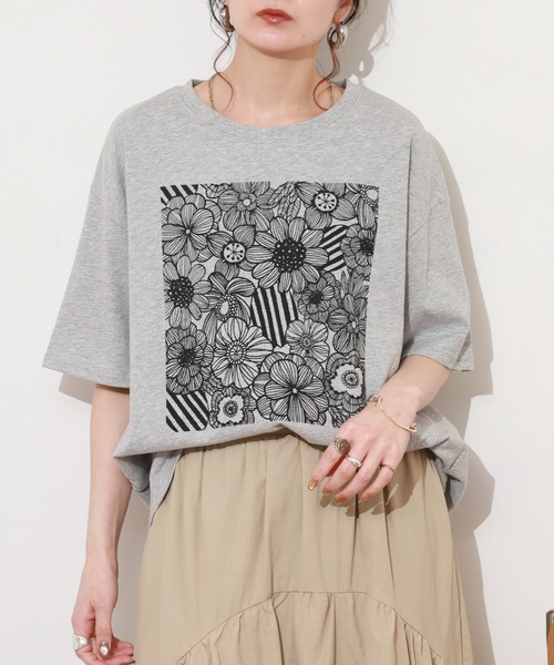 BARNDOOR（バーンドア） tシャツ 半袖 20/-天竺 お花プリント T 26SS