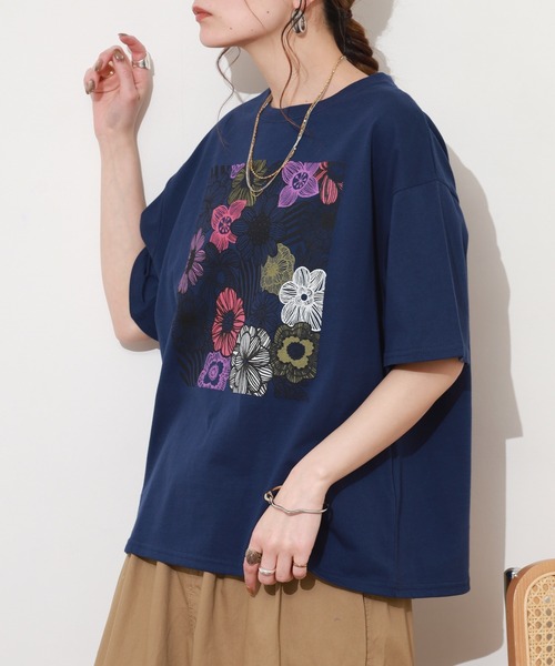 BARNDOOR（バーンドア） tシャツ 半袖 20/-天竺 お花プリント T 26SS