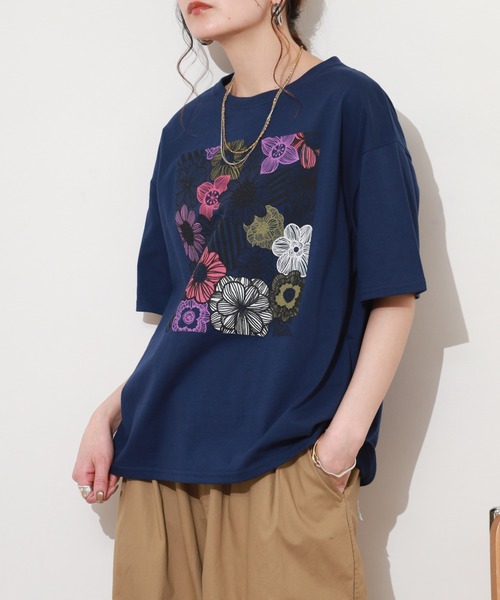 BARNDOOR（バーンドア） tシャツ 半袖 20/-天竺 お花プリント T 26SS