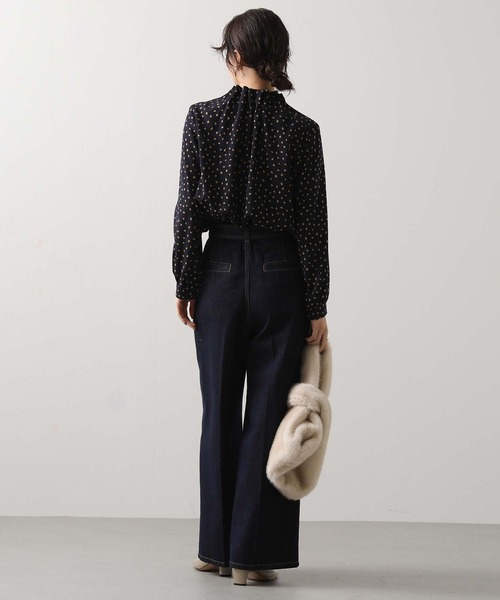 「Gready Brilliant」 長袖ブラウス 38 ネイビー レディース_画像5
