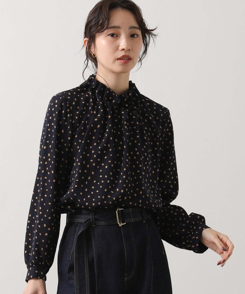「Gready Brilliant」 長袖ブラウス 38 ネイビー レディース_画像7