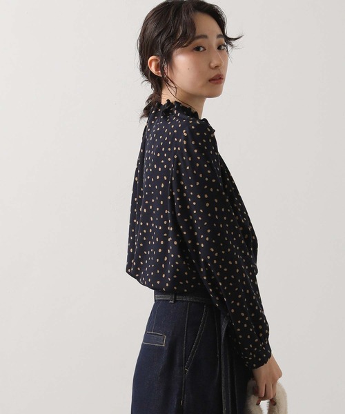 「Gready Brilliant」 長袖ブラウス 38 ネイビー レディース_画像8
