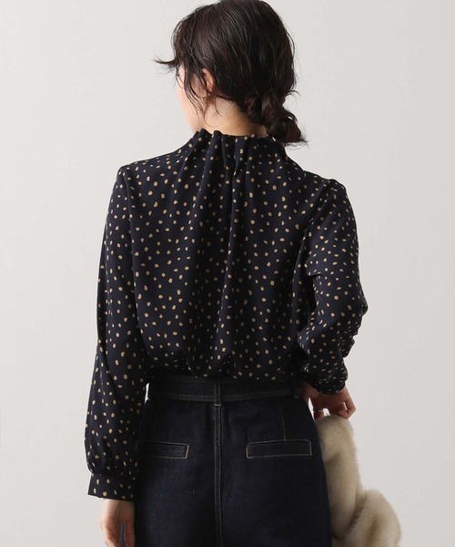 「Gready Brilliant」 長袖ブラウス 38 ネイビー レディース_画像9